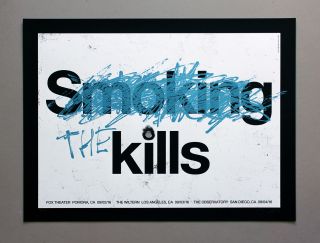 The Kills 2016 Tour Poster Blue By Alan Hynes Mosshart Dead Weather