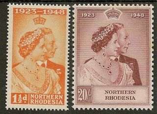 Northern Rhodesia 1948 Royal Silver Wedding Mnh Cat £120 Minor Toning