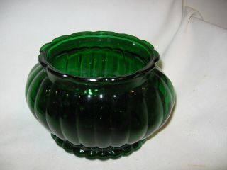 Vintage A.  L.  P.  Co.  Dark Green Glass Floral Flower Vase Jar Planter