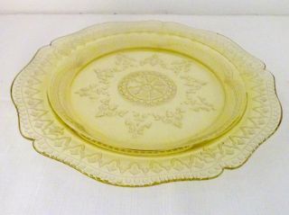 Vintage Amber Yellow Federal Depression Glass Patrician 11 " Cake Dinner Plate