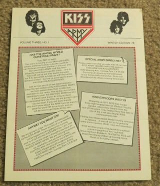 Kiss Army Kit Newsletter 1978 Aucoin