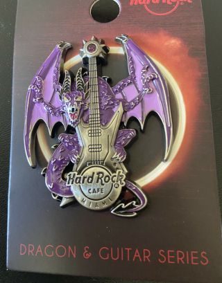 Hard Rock Cafe Miami Dragon And Guitar Series Pin Le