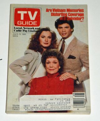 " Falcon Crest " Lorenzo Lamas,  Jane Wyman & Ana Alicia - 1983 Minnesota Tv Guide