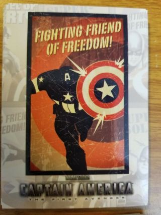 2011 Upper Deck Captain America The First Avenger P - 5 Poster Card