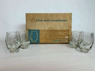 Vintage Tempo Juice Glasses 8 - 6 Oz Glasses Nos