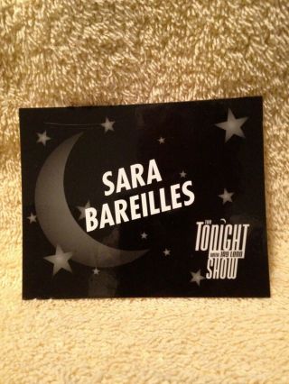 Tonight Show With Jay Leno Show Guest Dressing Room Door Card Sara Bareilles
