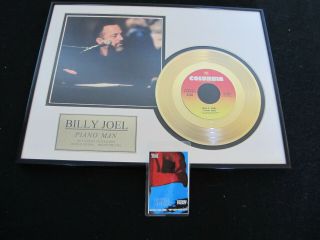 Billy Joel Framed Picture,  Gold Plated Cd Piano Man Lmtd Ed,  
