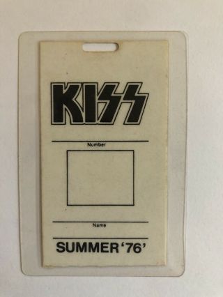 Rare Reprint Backstage Pass Laminate Kiss 1976 Tour Gene Simmons Paul Stanley