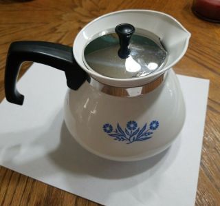 Vintage Corning Ware Small 6 - Cup Stove - Top Tea Pot Coffee Pot Carafe Server