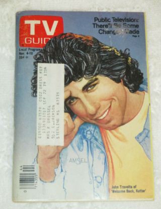 Tv Guide Nov.  4 - 10 1978 John Travolta Priscilla Barnes