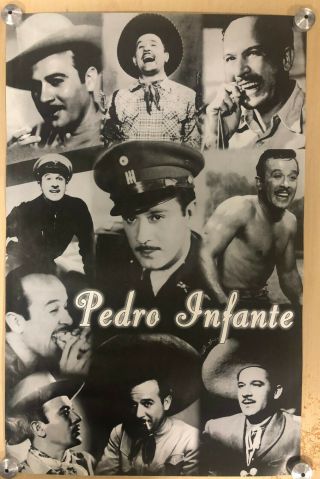 Vintage Pedro Infante Grey Poster 22 " X33.  5 "