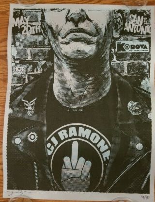 Cj Ramone Of The Ramones - Concert Poster Art Print Rare San Antonio Punk Music