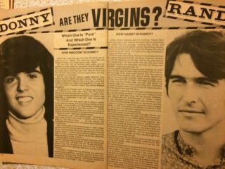 Randolph Mantooth,  Randy,  Donny Osmond,  Two Page Vintage Clipping