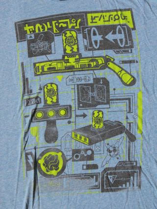 Rick And Morty Portal Gun Schematic L T - Shirt Large Mens Loot Crate Exclusive