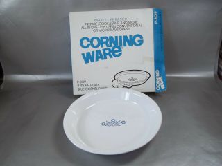 Pre Owned Corning Ware 9 " Blue Cornflower Pie Plate & Box P - 309 W/lite Wear