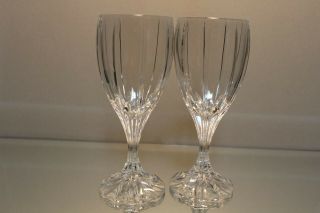 Two (2) Mikasa Crystal Berkeley 6 7/8” Wine Glass Glasses Goblet Park Lane