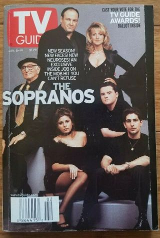 Tv Guide 1/8/00 " The Sopranos " Foldout Cover,  Andy Kaufman,  Jonathan Winters
