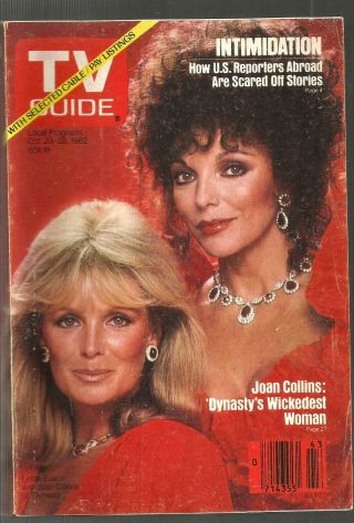 Tv Guide - 10/1982 - Dynasty - Joan Collins - Linda Evans - Gloria Vanderbilt -