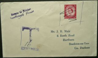 Hong Kong Jan 1964 Postal Cover To Stockton - On - Tees,  England - Postage Due