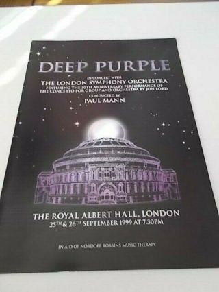Deep Purple At The Albert Hall 1999 Concert Programme
