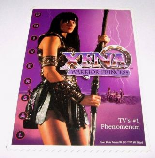 Rare 1997 Xena Warrior Princess Tv Series Promo Postcard - Universal Studios
