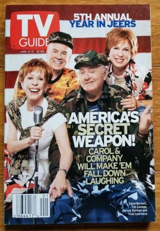 Tv Guide 1/5/02 " The Carol Burnett Show " Reunion,  Montel Williams,  Kelly Brook