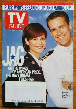 Tv Guide 7/6/02 Catherine Bell & David James Elliott Of " Jag,  " Lucy 