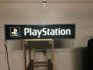 Vintage Playstation Video Game Console Light Up Sign Promo Store Display 36”x8”