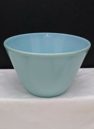 Vintage Fire King Delphite Blue Milk Glass Splash Proof 8 1/2 " Mixing Bowl