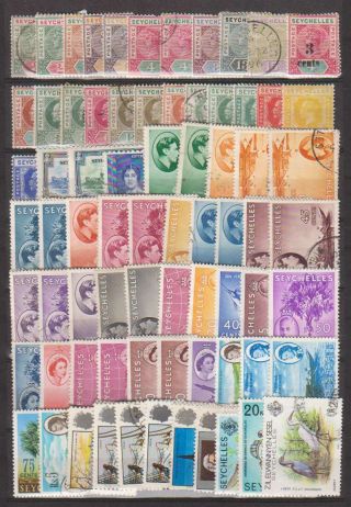 A9655: Earlier Seychelles Stamp Lot; Cv $565