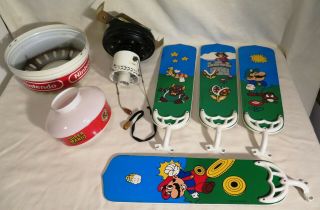 Rare 1988 Nintendo Mario Brothers Ceiling Fan (and)