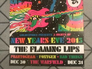 THE FLAMING LIPS WITH A LITTLE HELP FROM MY FWENDS 2015 NYE RARE TOUR POSTER 3