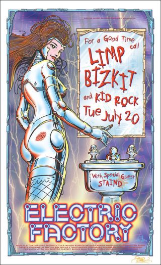 Limp Bizkit Kid Rock Staind 1999 Philadelphia Concert Poster Signed