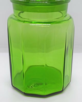 LE Smith Paneled GREEN Jar / Canister | 10 