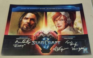 Blizzcon 2016 Starcraft Remastered Actor Signed Poster 14x20 Raynor Kerrigan
