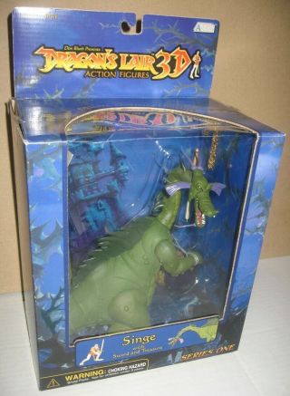 Nrfb Dragons Lair 3d Action Figure Singe W/sword & Treasure Series One Don Bluth