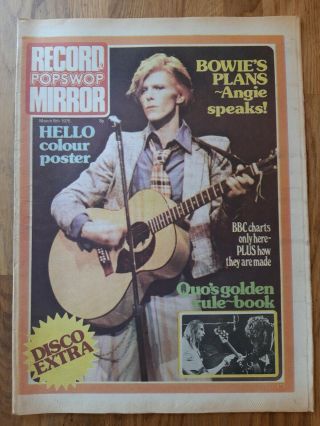 Record Mirror Newspaper March 8th 1975 David Bowie Cover