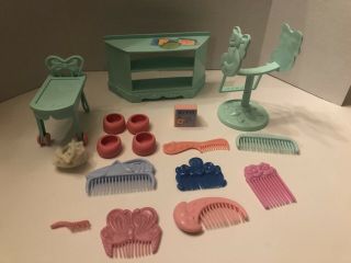 Vintage My Little Pony G1 Brushes Combs Shoes Dressed Chair Cash Register Etc.
