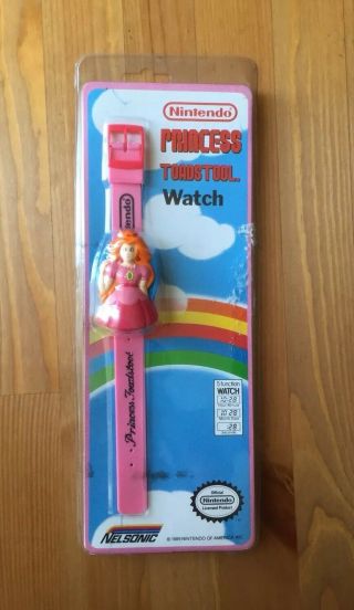 Vtg 1989 Nintendo Mario Bros.  Princess Toadstool Nelsonic Watch Rare 80 