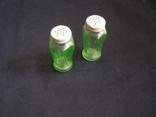 Hazel Atlas Green Depression Glass Salt/pepper Shakers - - D - 97