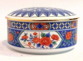Vintage Tiffany & Co.  Imari - Style Round Lidded Porcelain Trinket Box