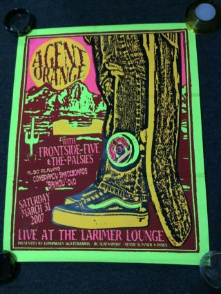 Vintage Agent Orange Silk Screened Tour Poster Print