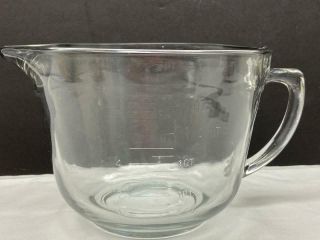 Vintage Anchor Hocking 8 Cup 2 Qt.  Glass Batter Bowl Measuring Cup W/handle