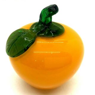 Hand Blown Glass Orange Murano Style Fruit