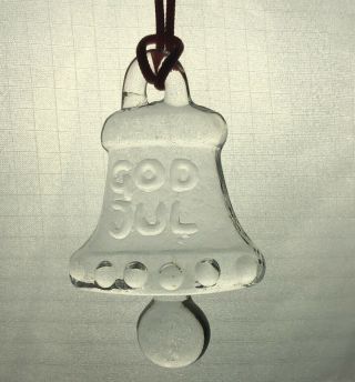 Kosta Boda Sweden Bell Christmas Ornament Swedish Clear Glass Suncatcher