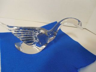 Vintage Heisey Clear Glass Swans Birds Figurine Figure