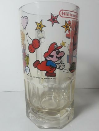 1989 Nintendo Mario Bros 2 Glass Beer Soda Drink Vintage Mug 8 