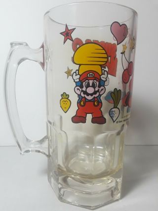 1989 Nintendo Mario Bros 2 Glass Beer Soda Drink Vintage Mug 8 