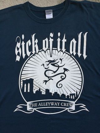 Sick Of It All Alleyway Crew Nyhc 25 Years 3xl T Shirt Agnostic Front Hardcore