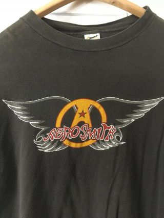Vintage Aerosmith “crew Back In The Saddle Tour 84 - 85”,  T - Shirt L Black.